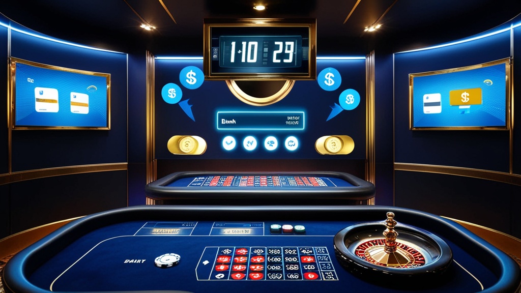 Casino-Szene mit Countdown und Zahlungsstatus für Auszahlungen